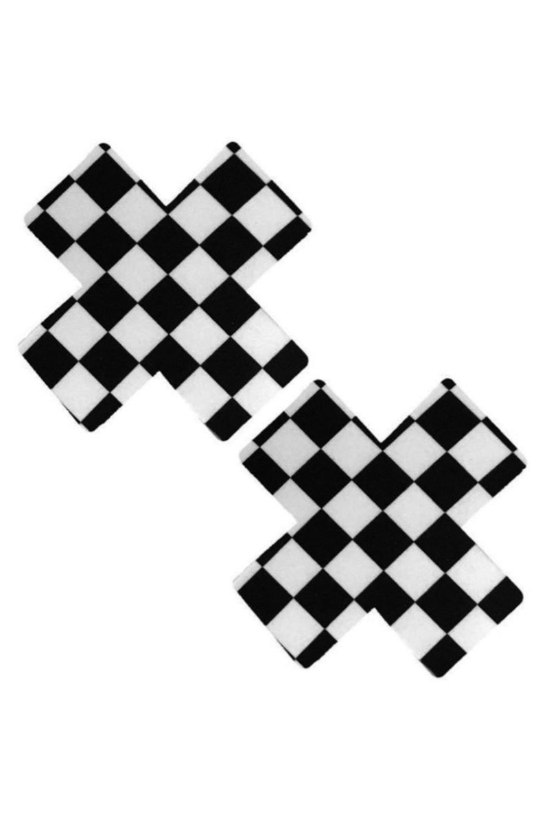 Checkered X Pasties, Checkered Cross Pasties, Checkered Nipple Pasties - AlicePrin.com