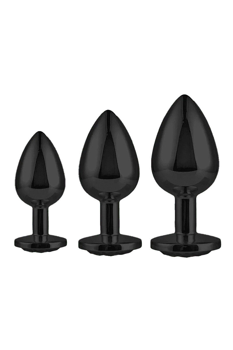 3 Piece Ornate Anal Plug Set, Three Piece Butt Plug Set - AlicePrin.com