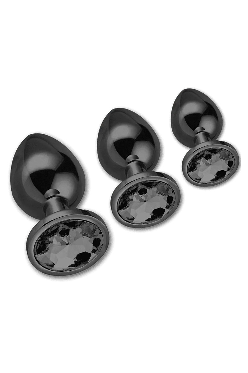 3 Piece Ornate Anal Plug Set, Three Piece Butt Plug Set - AlicePrin.com