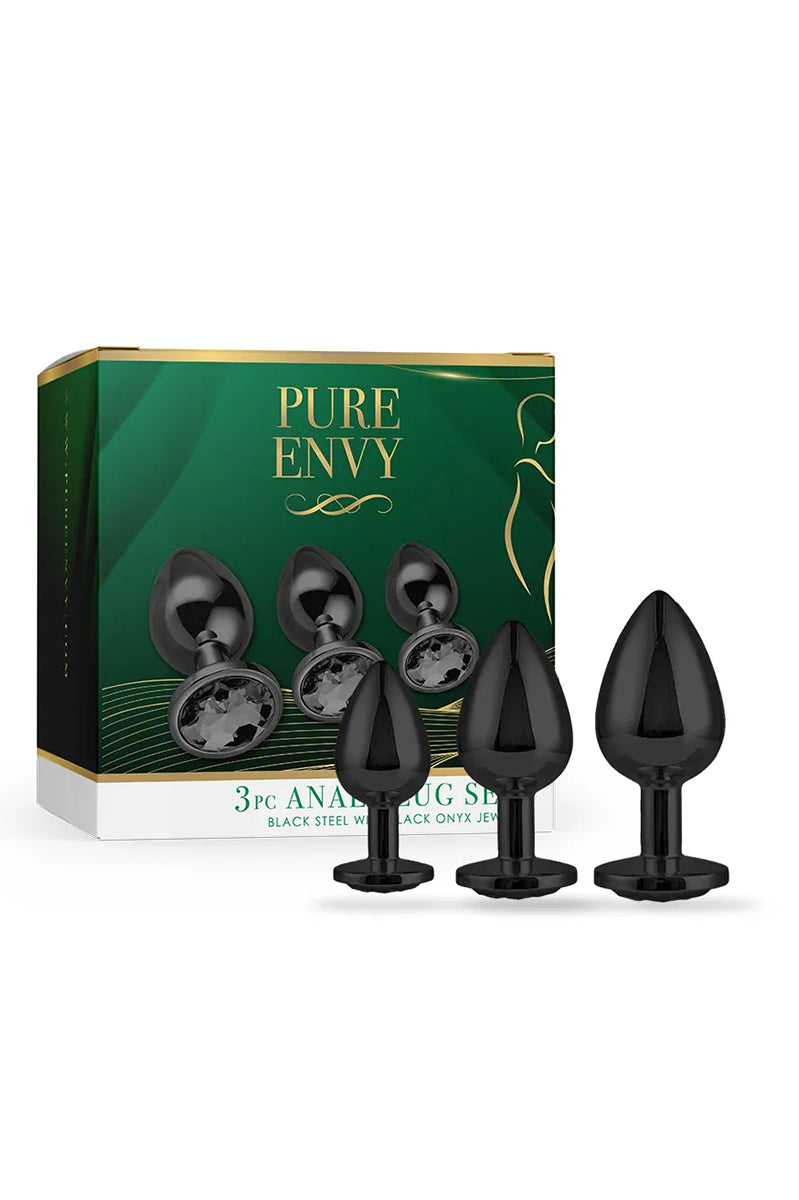 3 Piece Ornate Anal Plug Set, Three Piece Butt Plug Set - AlicePrin.com
