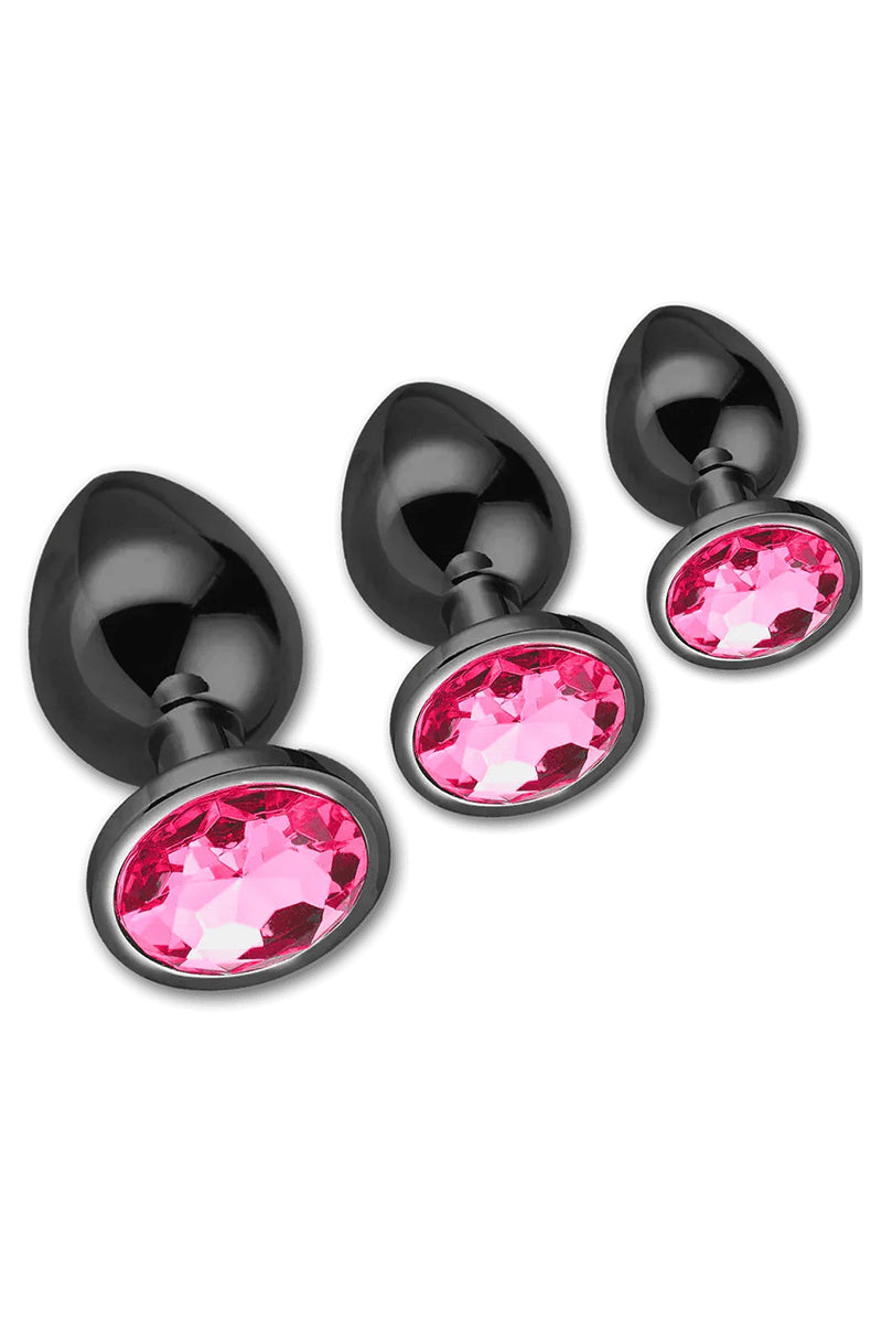 3 Piece Ornate Anal Plug Set, Three Piece Butt Plug Set - AlicePrin.com