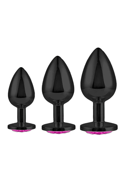 3 Piece Ornate Anal Plug Set, Three Piece Butt Plug Set - AlicePrin.com