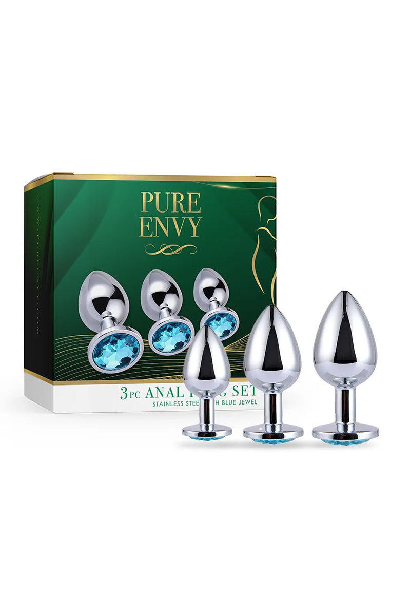 3 Piece Ornate Anal Plug Set, Three Piece Butt Plug Set - AlicePrin.com