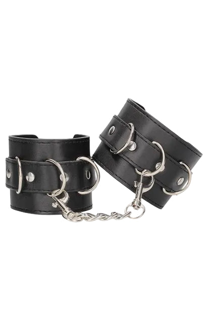 Bonded Leather Hand and Ankle Cuffs, Leather Handcuffs - AlicePrin.com
