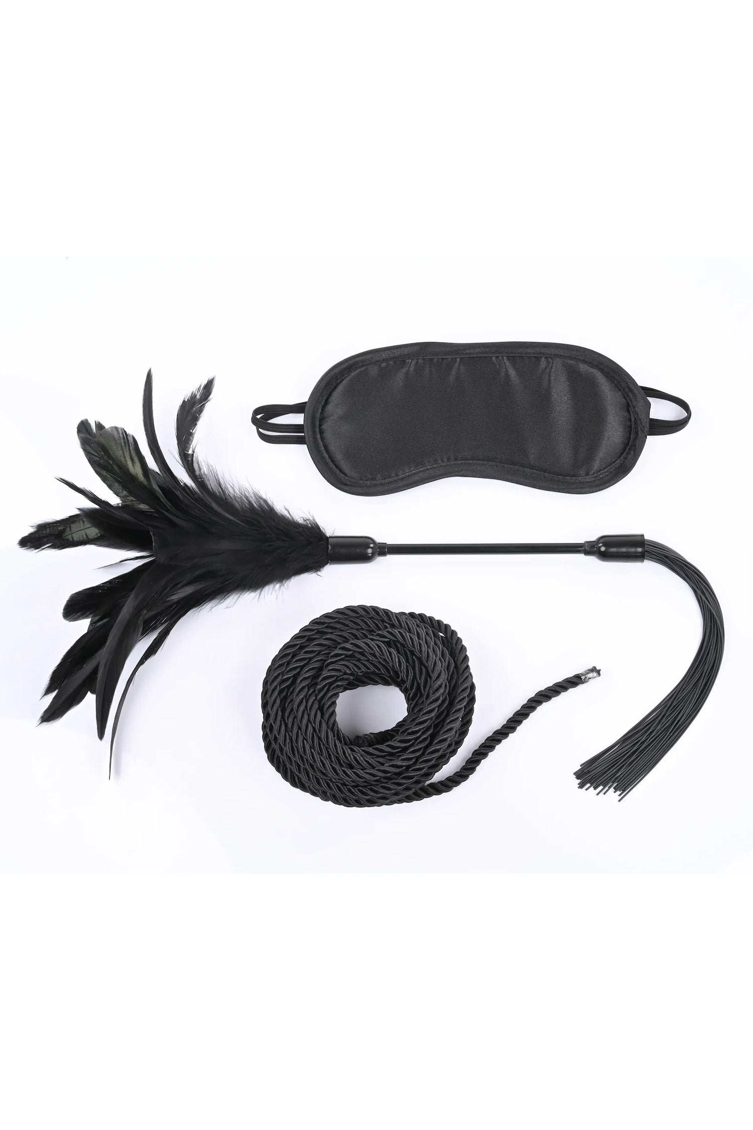 Shadow Tie And Tickle Bondage Kit, Black Bondage Set - AlicePrin.com