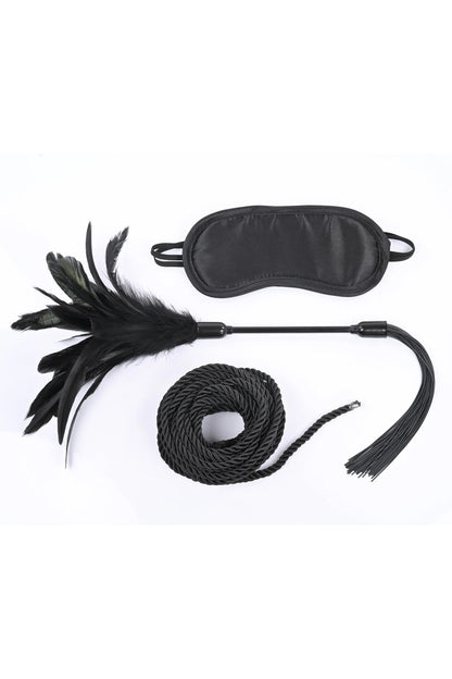 Shadow Tie And Tickle Bondage Kit, Black Bondage Set - AlicePrin.com
