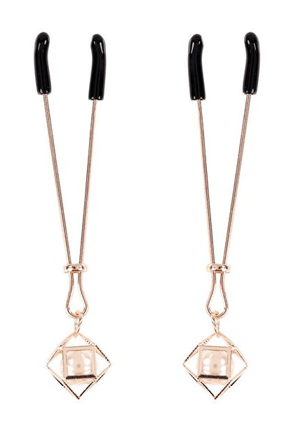 S&M Brat Pearl Nipple Clips, Rose Gold Nipple Clamps - AlicePrin.com
