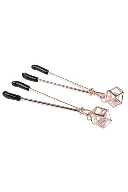 S&M Brat Pearl Nipple Clips, Rose Gold Nipple Clamps - AlicePrin.com