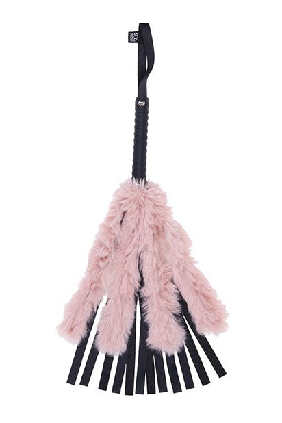 Brat Faux Fur Flogger, Black and Pink Whip - AlicePrin.com