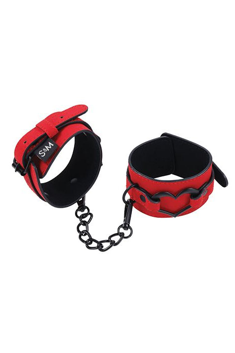 S&M Amor Handcuffs, Red Leather Handcuffs - AlicePrin.com