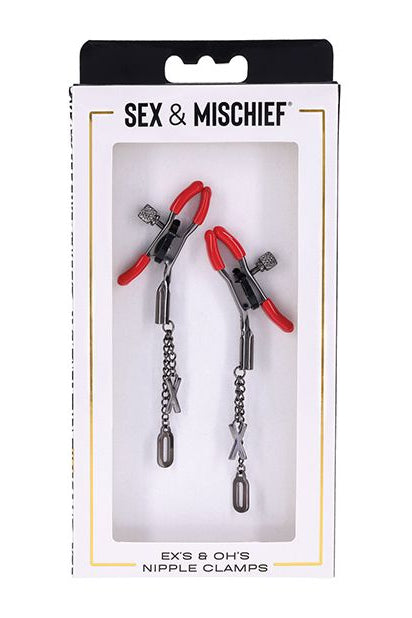 Ex's & Oh's Nipple Clamps, Red Nipple Clamps - AlicePrin.com