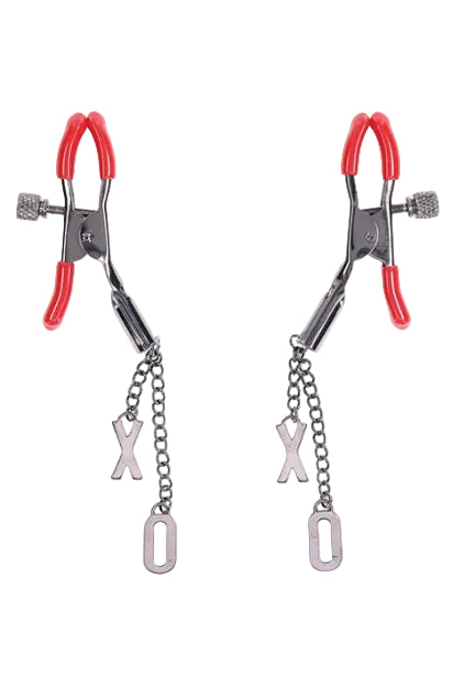Ex's & Oh's Nipple Clamps, Red Nipple Clamps - AlicePrin.com