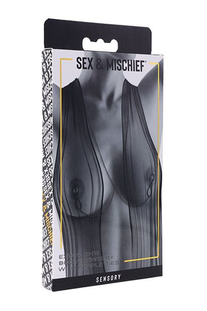 Draping Body Chain with Nipple Ties, Nipple Ties with Chain - AlicePrin.com