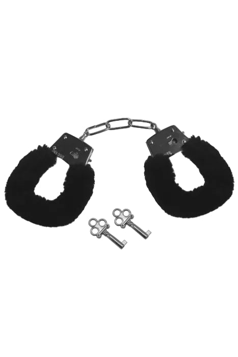 Mischievous Black Furry Handcuffs