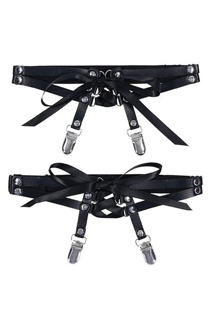 Laced Up Leg Garters, Corset Leg Garters - AlicePrin.com