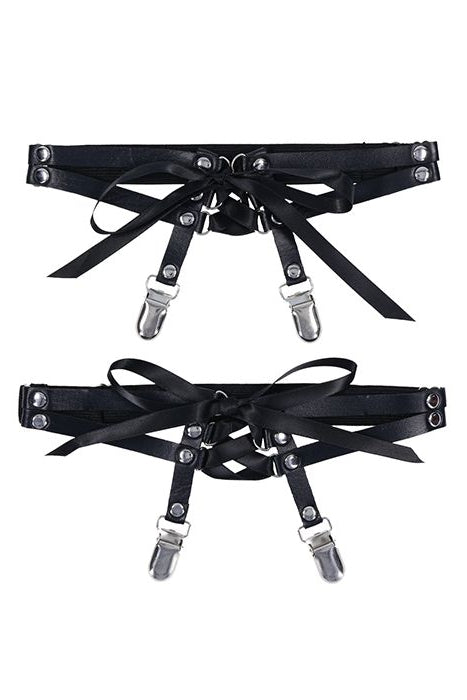 Laced Up Leg Garters, Corset Leg Garters - AlicePrin.com