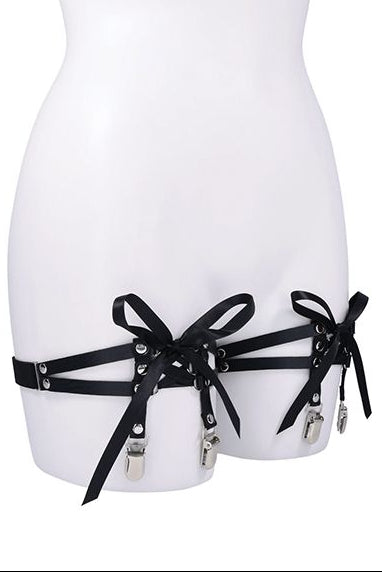 Laced Up Leg Garters, Corset Leg Garters - AlicePrin.com