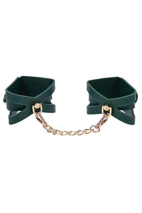 Indica Cut-Out Cuffs, Green Handcuffs - AlicePrin.com