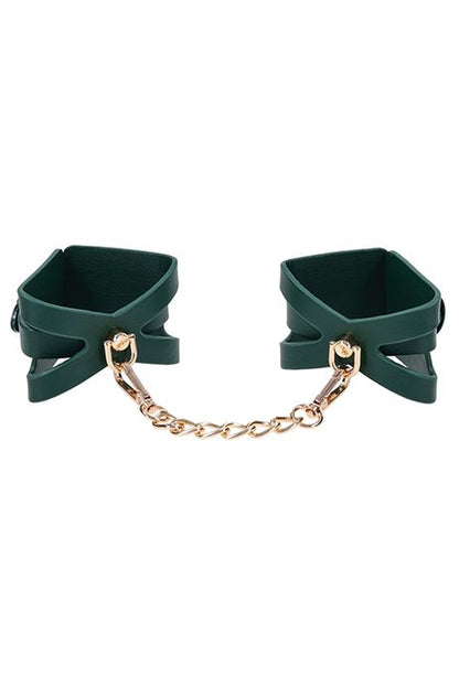 Indica Cut-Out Cuffs, Green Handcuffs - AlicePrin.com