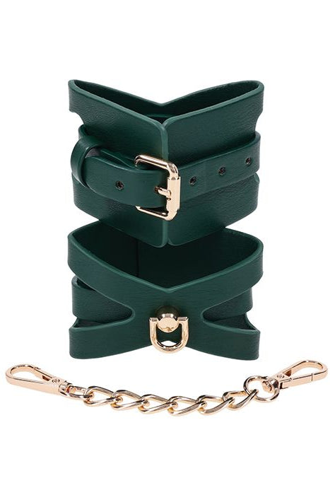 Indica Cut-Out Cuffs, Green Handcuffs - AlicePrin.com