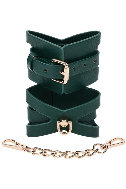 Indica Cut-Out Cuffs, Green Handcuffs - AlicePrin.com