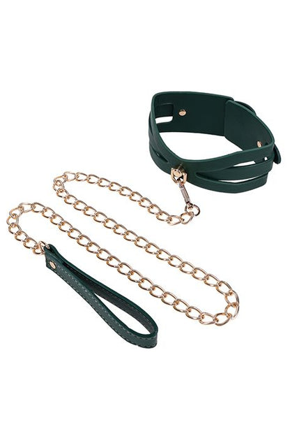 Indica Cut-Out Collar and Leash Set, Green Kink Collar Set - AlicePrin.com
