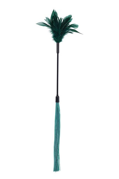Indica Feather Tickler and Flogger, Green Feather Tickler and Flogger - AlicePrin.com