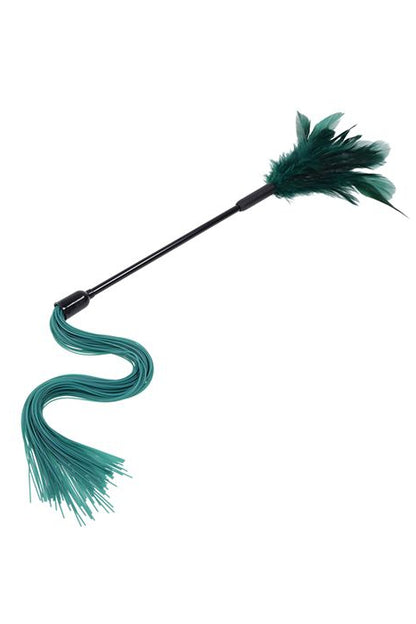 Indica Feather Tickler and Flogger, Green Feather Tickler and Flogger - AlicePrin.com