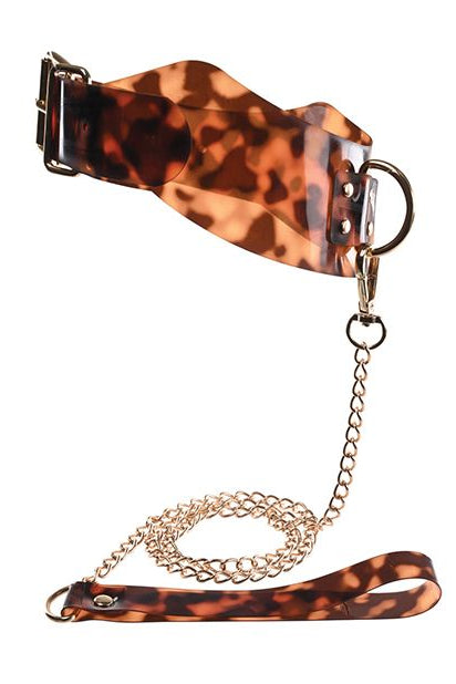 Sincerely Amber Collar and Leash Set, Tortoiseshell Collar Set - AlicePrin.com