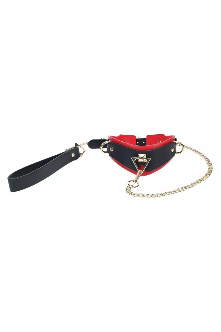 Black Milan Collar and Leash Set, Black and Red Collar and Leash Set - AlicePrin.com