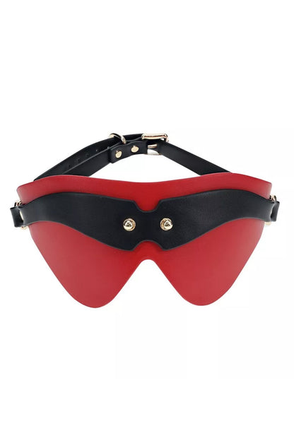 Black and Red Milan Blindfold, Red Leather Blindfold - AlicePrin.com