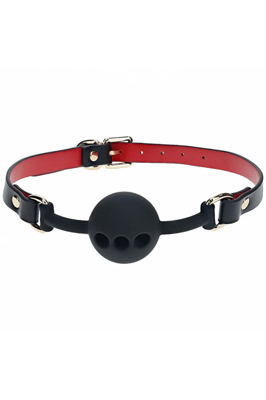 Black Milan Silicone Ball Gag, Black Ball Gag - AlicePrin.com