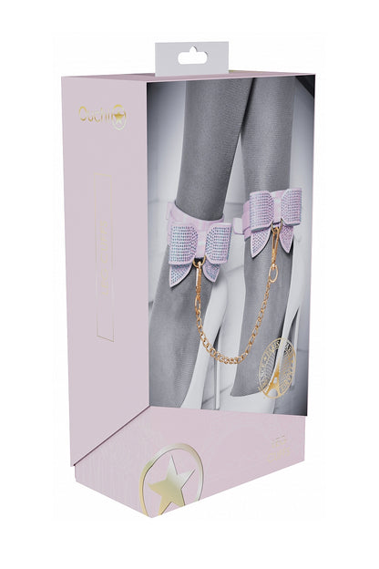 Iridescent Pink Paris Leg Cuffs, Pink Bow Leg Cuffs - AlicePrin.com