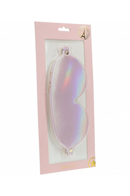 Iridescent Pink Paris Blindfold, Pink Leather Blindfold - AlicePrin.com