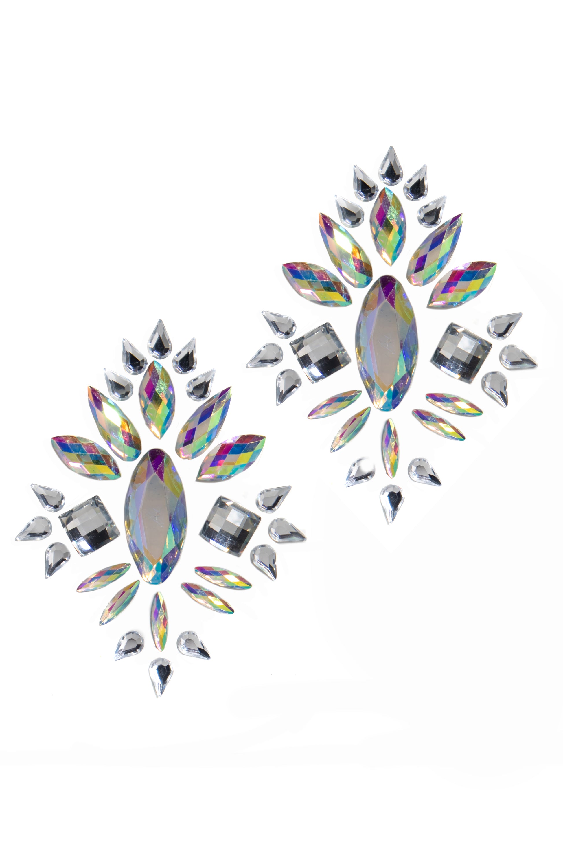 Tittsies Prismatic Crystal Pasties, Silver Gem Pasties - AlicePrin.com