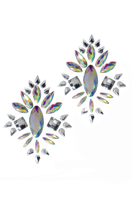 Tittsies Prismatic Crystal Pasties, Silver Gem Pasties - AlicePrin.com