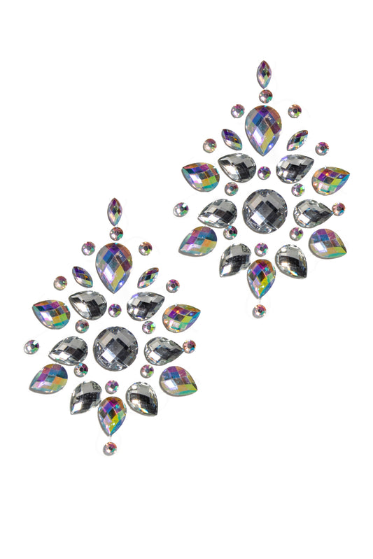 Tittsies Aura Crystal Pasties, Silver Gem Pasties - AlicePrin.com