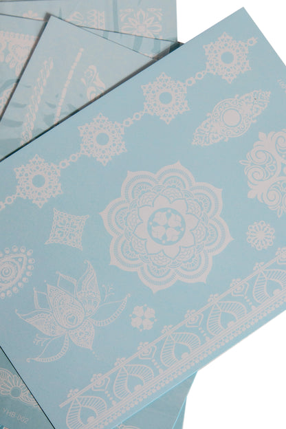 10-Pack White Mandala Temporary Tattoos, White Temporary Tattoos - AlicePrin.com