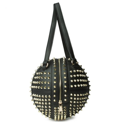 BBall Tote Bag, Studded Round Purse - AlicePrin.com