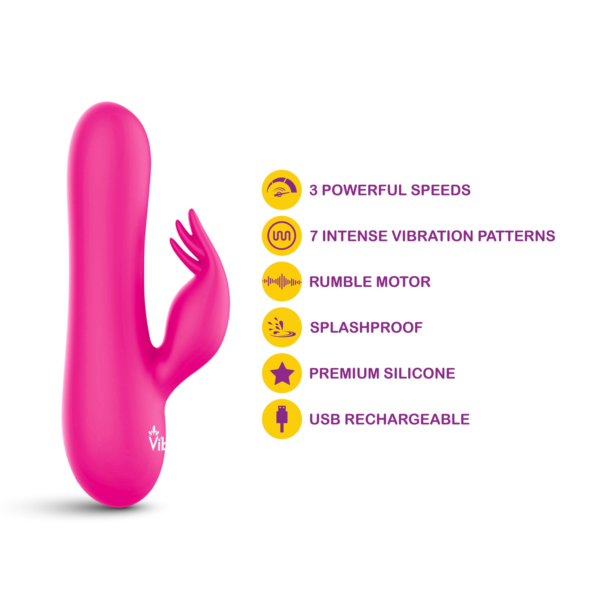 Freyja Mini Triple Ticklers Rabbit Vibe, Pink Rabbit Vibrator - AlicePrin.com