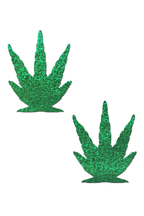 Glittering Green Pot Leaf Pasties