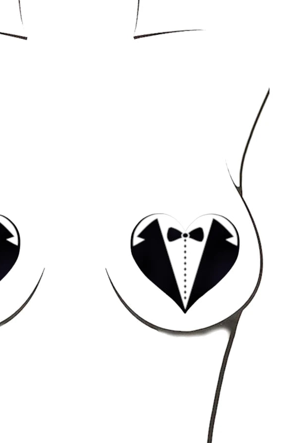 Tuxedo Heart Pasties, Tuxedo Pasties - AlicePrin.com