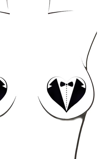 Tuxedo Heart Pasties, Tuxedo Pasties - AlicePrin.com